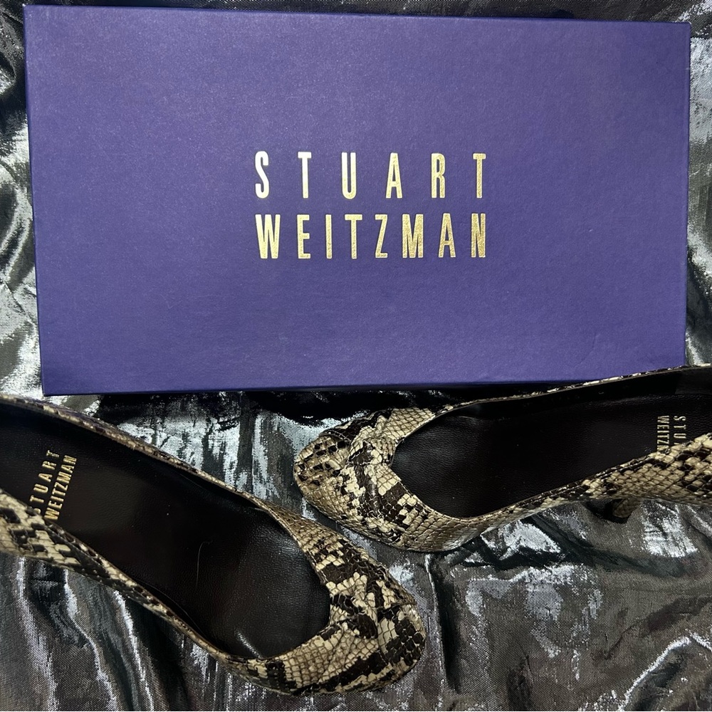 Stuart Weitzman Black and Cream Heels